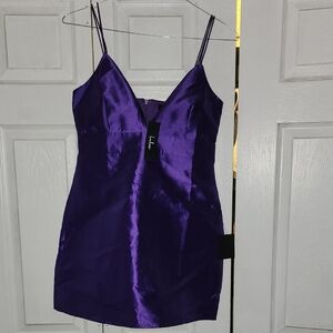 Lulu's Satin Purple Mini Dress